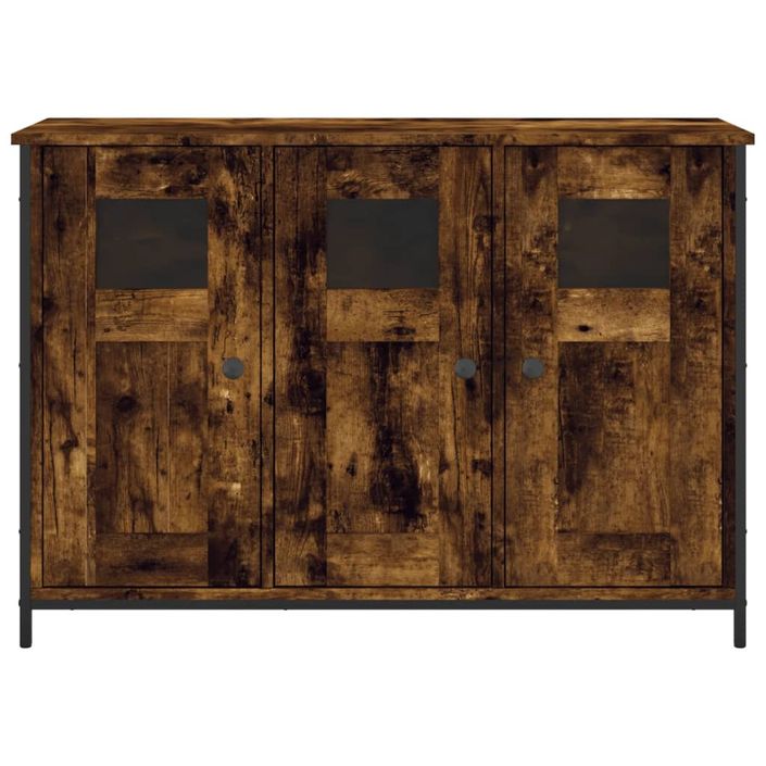 Buffet chêne fumé 100x35x70 cm bois d'ingénierie - Photo n°6