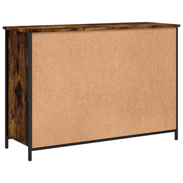 Buffet chêne fumé 100x35x70 cm bois d'ingénierie - Photo n°8