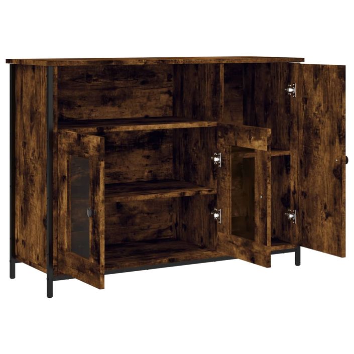 Buffet chêne fumé 100x35x75 cm bois d'ingénierie - Photo n°5