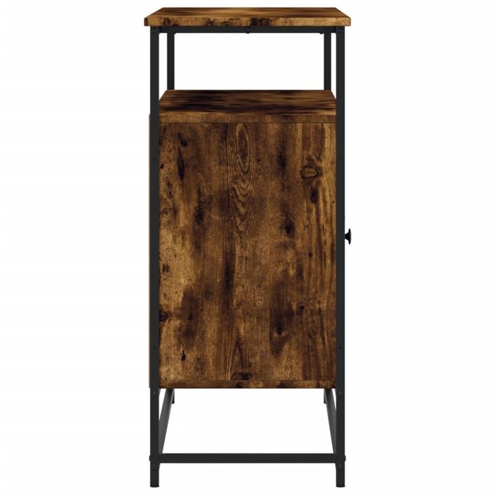 Buffet chêne fumé 100x35x80 cm bois d'ingénierie - Photo n°7