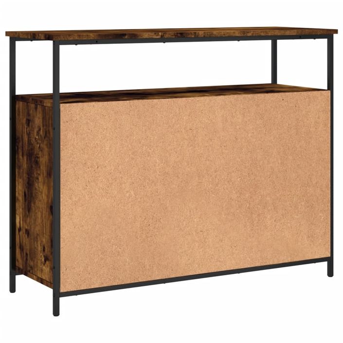 Buffet chêne fumé 100x35x80 cm bois d'ingénierie - Photo n°8