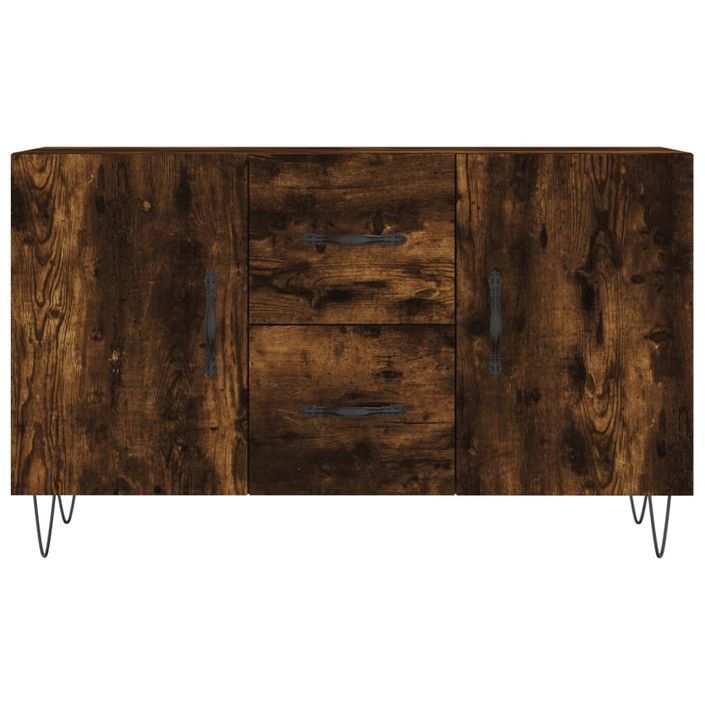 Buffet chêne fumé 100x36x60 cm bois d'ingénierie - Photo n°6