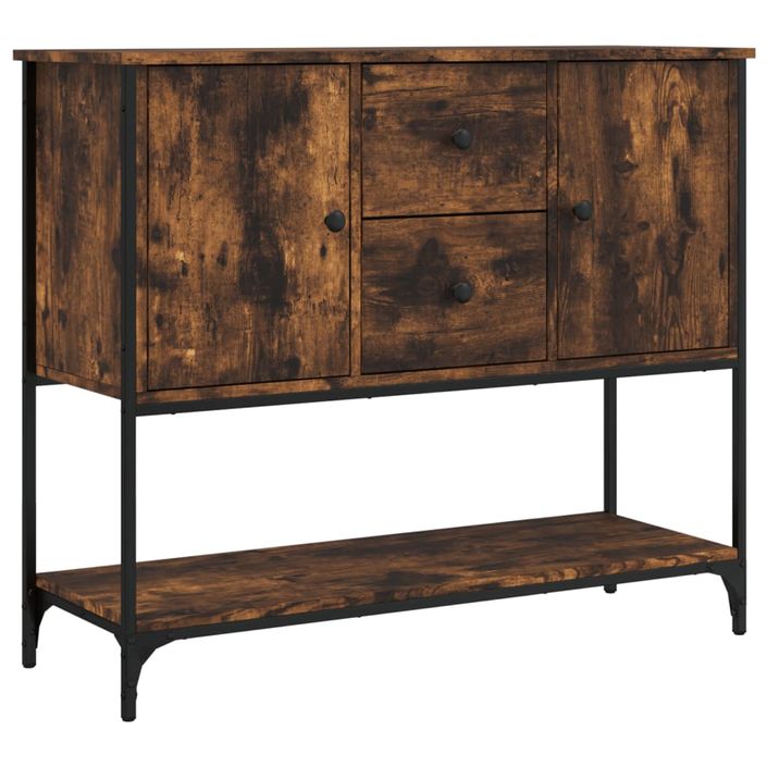 Buffet chêne fumé 100x36x85 cm bois d'ingénierie - Photo n°1