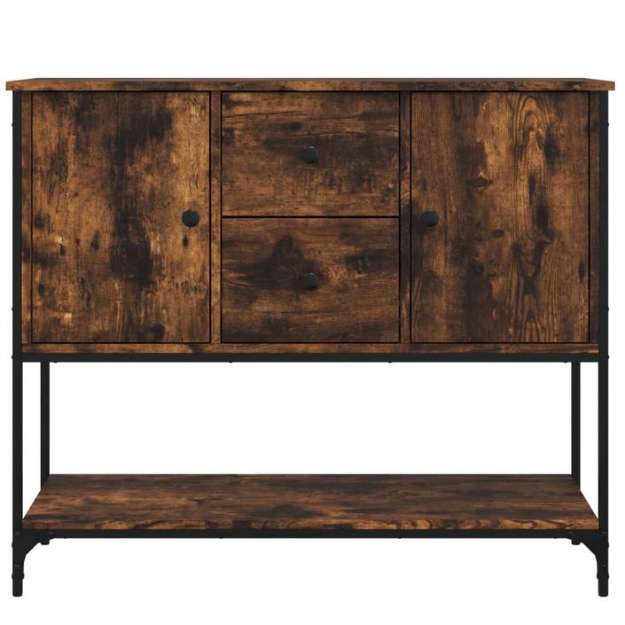 Buffet chêne fumé 100x36x85 cm bois d'ingénierie - Photo n°6