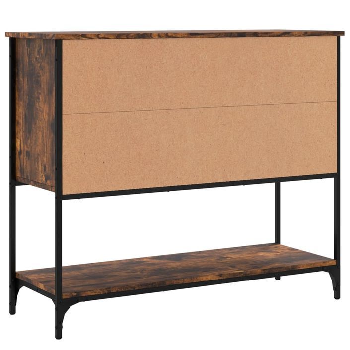 Buffet chêne fumé 100x36x85 cm bois d'ingénierie - Photo n°8