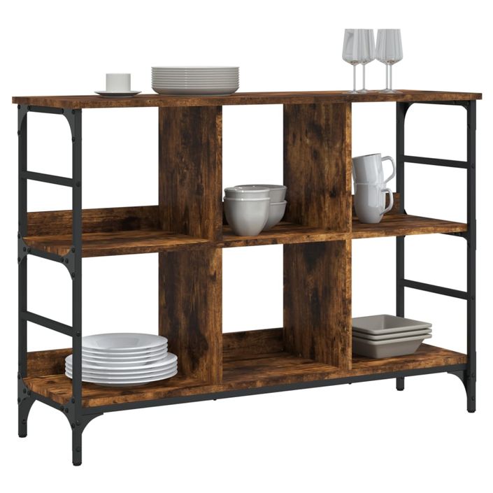 Buffet chêne fumé 102x32x73,5 cm bois d'ingénierie - Photo n°3