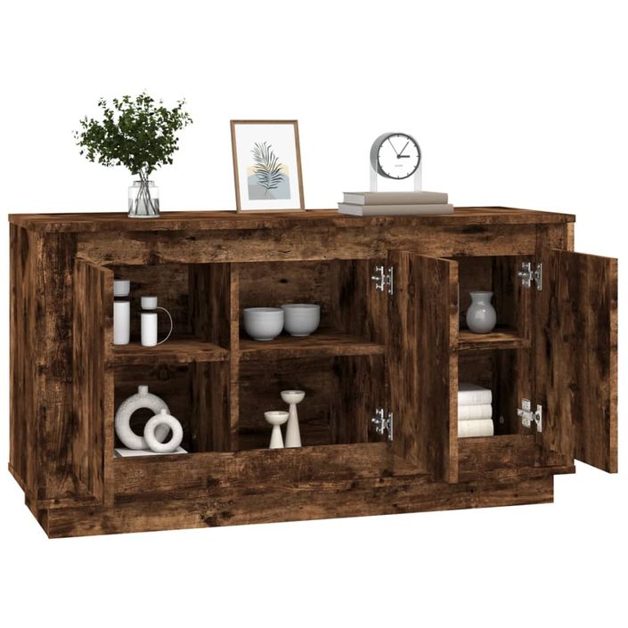 Buffet chêne fumé 102x35x55 cm bois d'ingénierie - Photo n°4