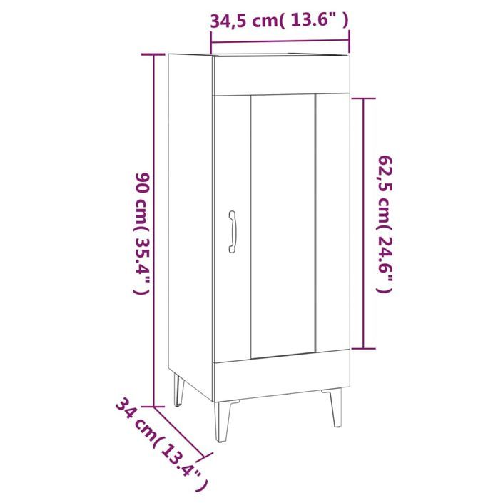 Buffet Chêne fumé 34,5x34x90 cm Bois d'ingénierie 2 - Photo n°9