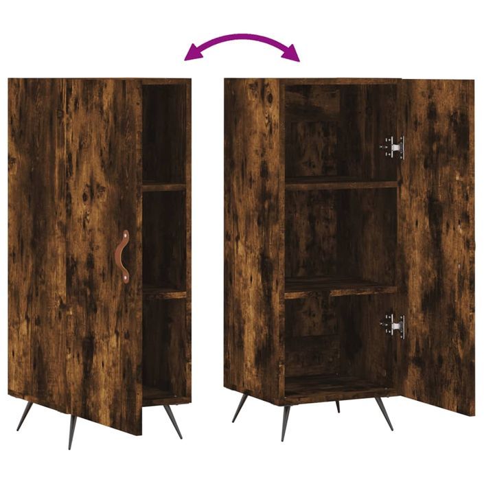 Buffet Chêne fumé 34,5x34x90 cm Bois d'ingénierie - Photo n°9