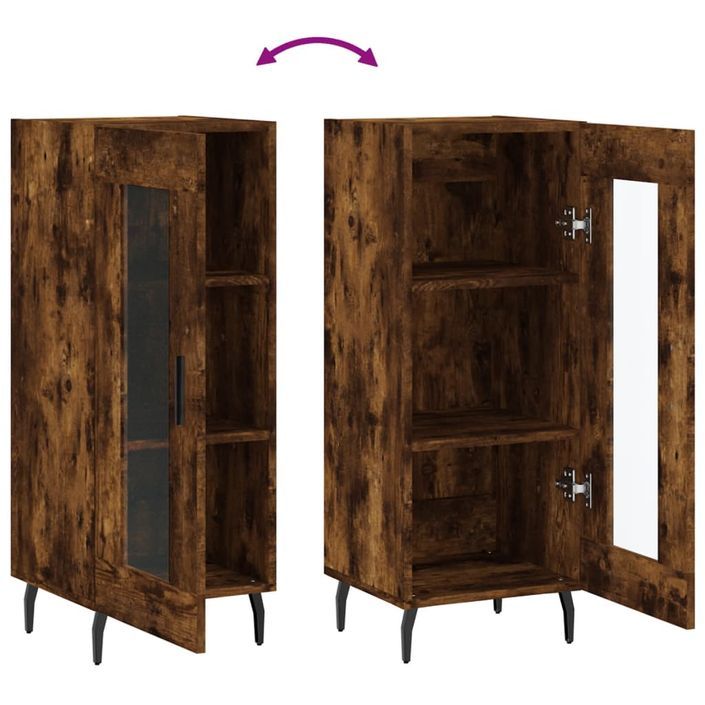 Buffet Chêne fumé 34,5x34x90 cm Bois d'ingénierie - Photo n°9