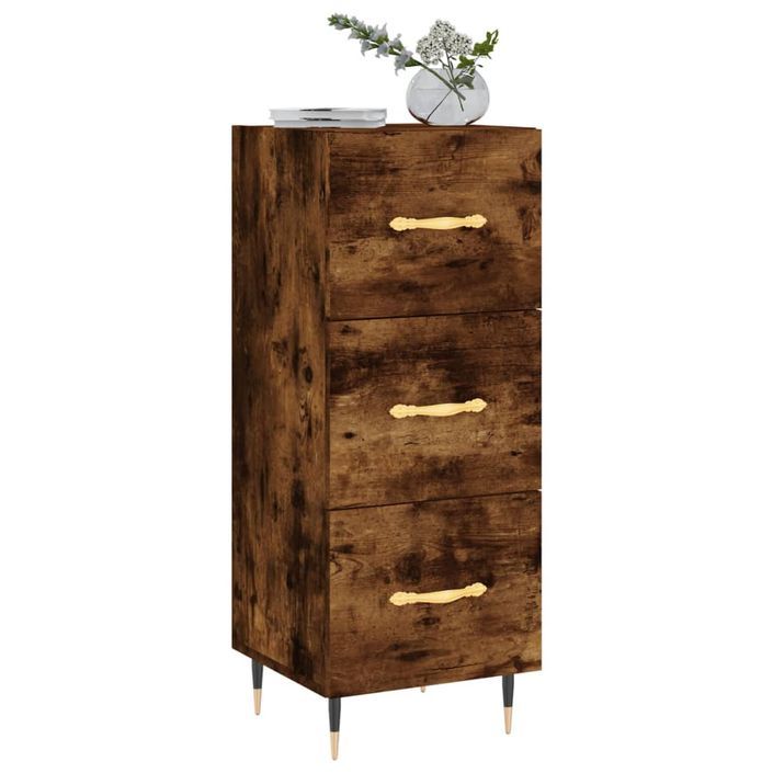 Buffet Chêne fumé 34,5x34x90 cm Bois d'ingénierie - Photo n°3