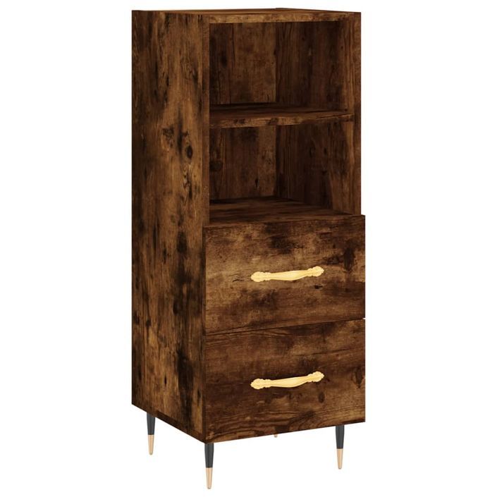 Buffet Chêne fumé 34,5x34x90 cm Bois d'ingénierie - Photo n°1