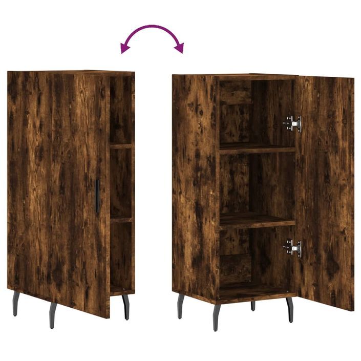 Buffet Chêne fumé 34,5x34x90 cm Bois d'ingénierie - Photo n°9