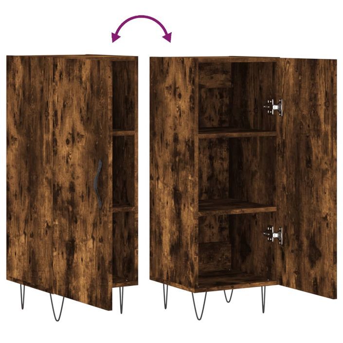 Buffet Chêne fumé 34,5x34x90 cm Bois d'ingénierie - Photo n°9