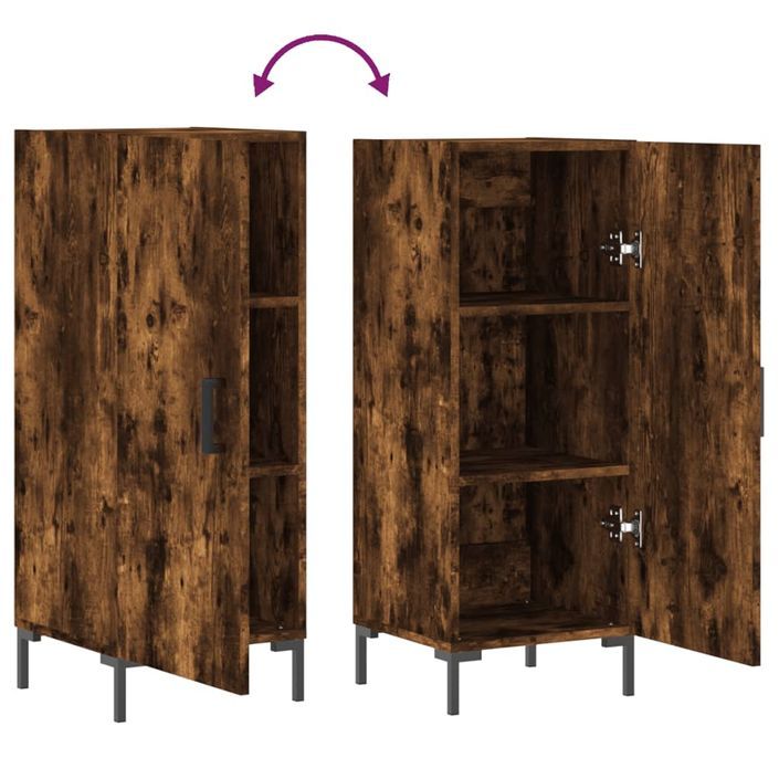 Buffet Chêne fumé 34,5x34x90 cm Bois d'ingénierie - Photo n°9