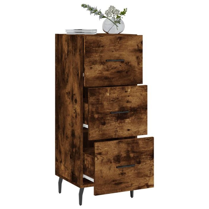 Buffet Chêne fumé 34,5x34x90 cm Bois d'ingénierie - Photo n°4