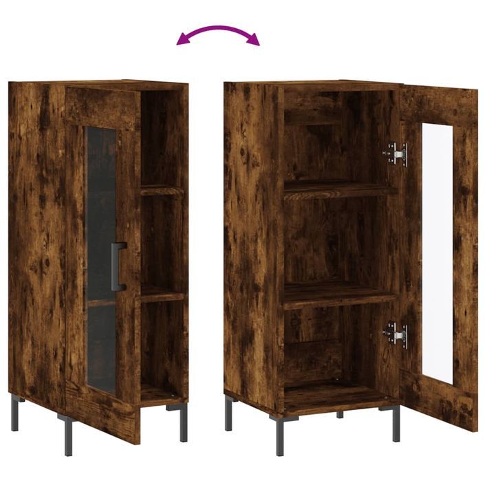 Buffet Chêne fumé 34,5x34x90 cm Bois d'ingénierie - Photo n°9