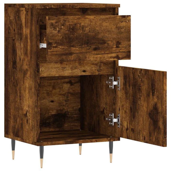 Buffet chêne fumé 40x35x70 cm bois d'ingénierie - Photo n°6