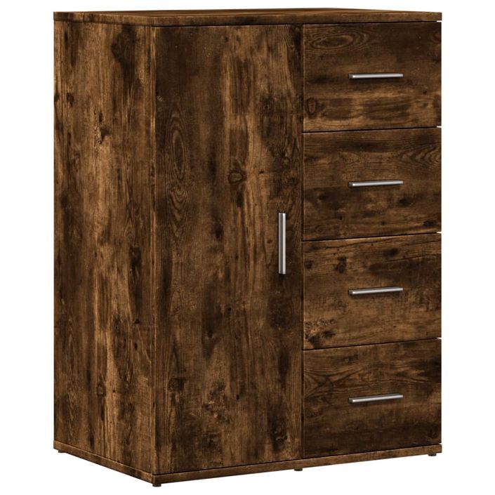 Buffet chêne fumé 59x39x80 cm bois d'ingénierie - Photo n°1