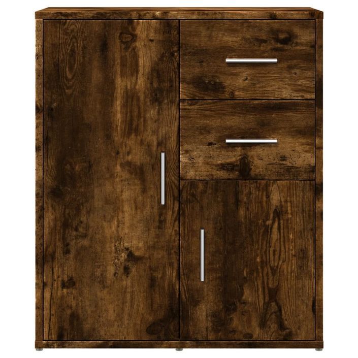 Buffet chêne fumé 60x31x70 cm bois d'ingénierie - Photo n°5