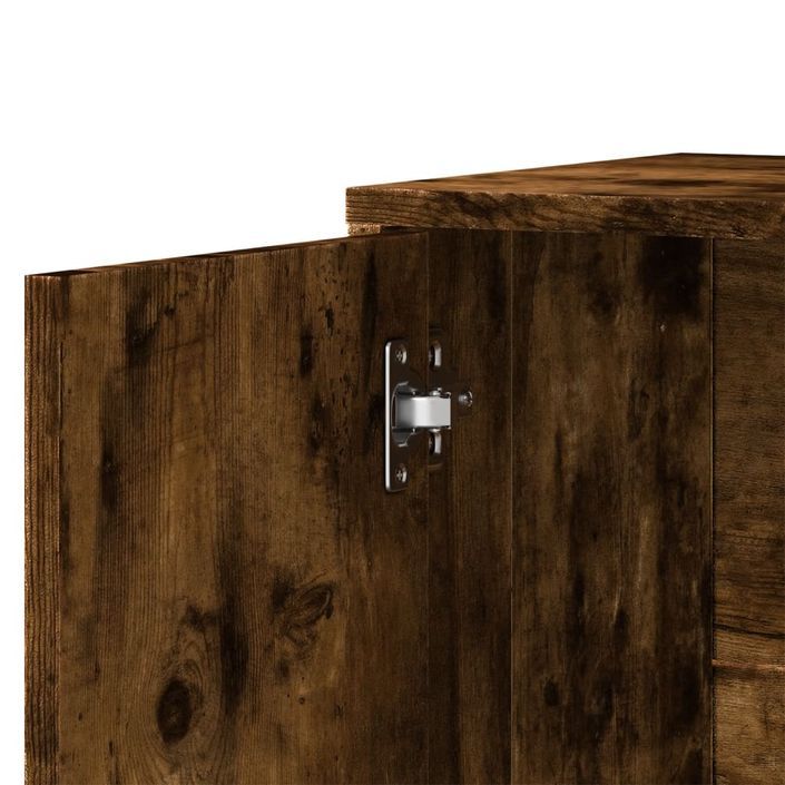 Buffet chêne fumé 60x31x70 cm bois d'ingénierie - Photo n°8