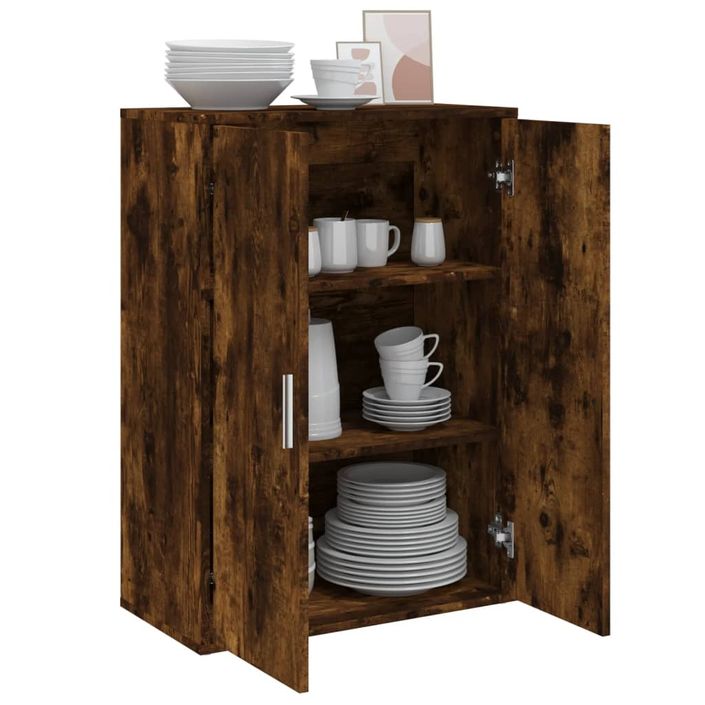 Buffet chêne fumé 60x31x84 cm bois d'ingénierie - Photo n°4