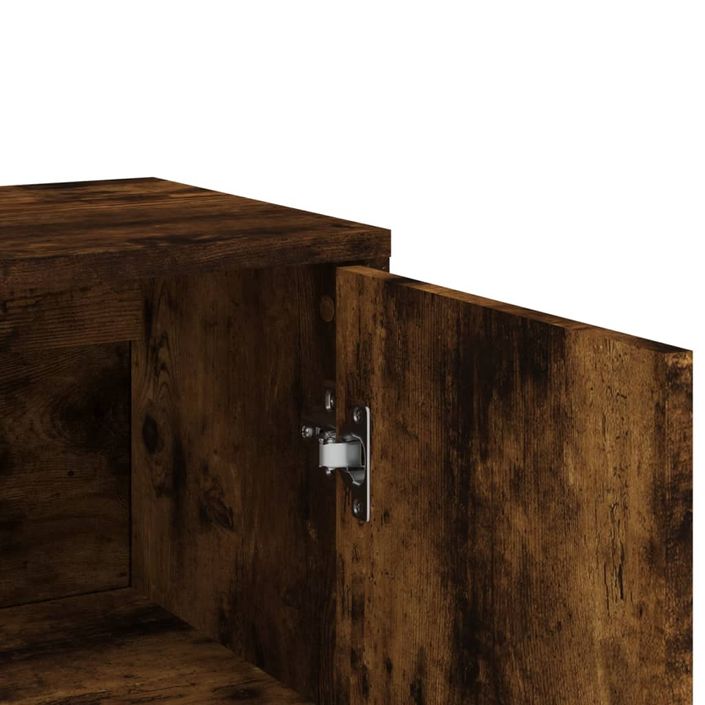 Buffet chêne fumé 60x31x84 cm bois d'ingénierie - Photo n°8