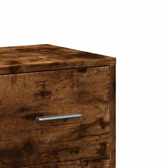 Buffet chêne fumé 60x31x84 cm bois d'ingénierie - Photo n°9