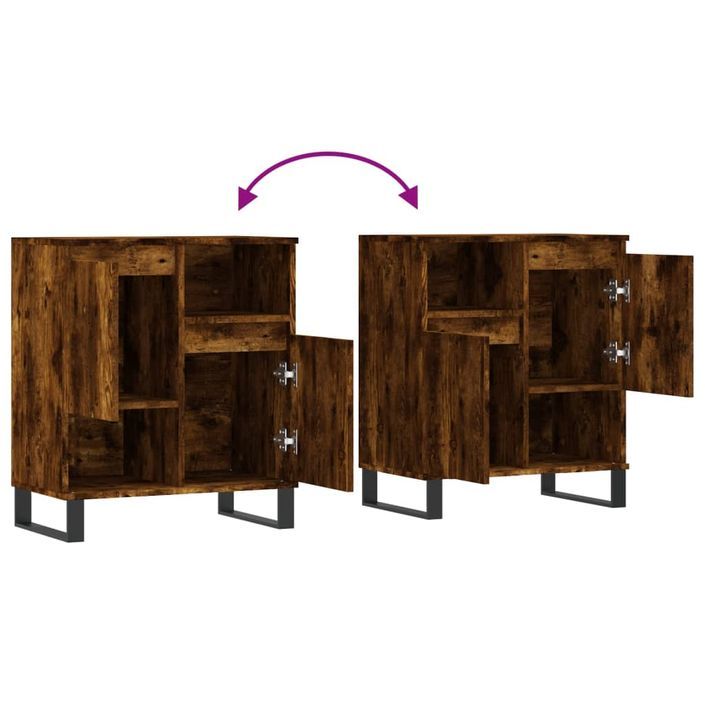 Buffet Chêne fumé 60x35x70 cm Bois d'ingénierie - Photo n°9