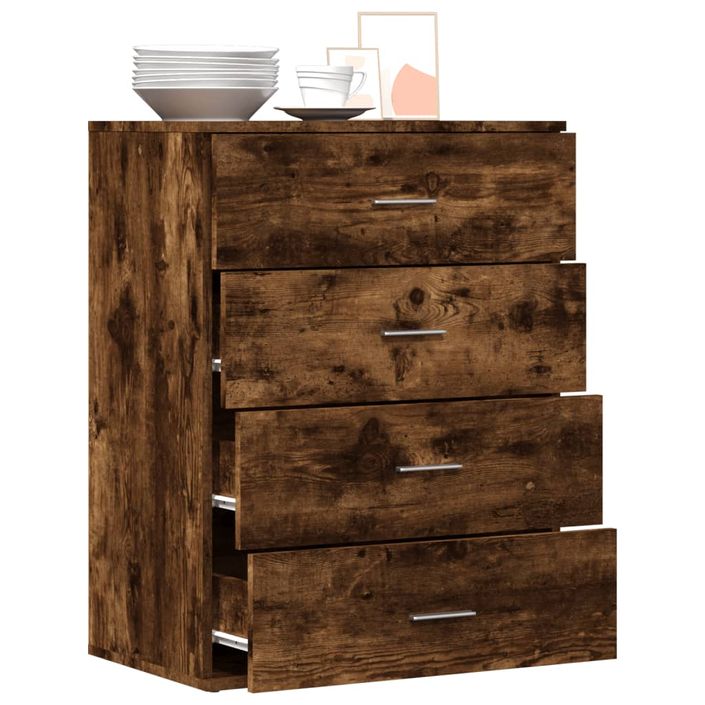 Buffet chêne fumé 60x39x80 cm bois d'ingénierie - Photo n°4