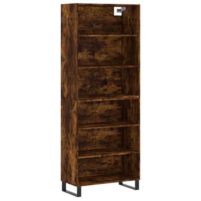 Buffet chêne fumé 69,5x32,5x180 cm bois d'ingénierie - Photo n°1