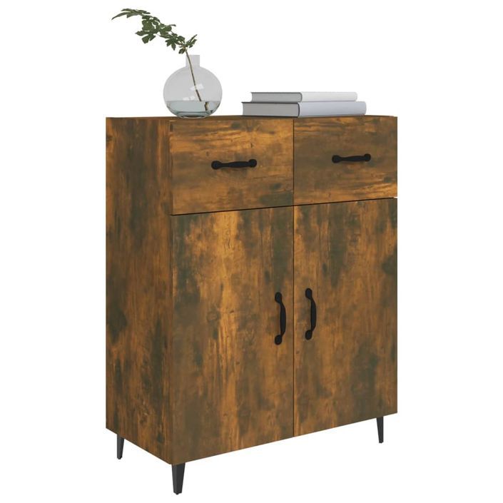 Buffet Chêne fumé 69,5x34x90 cm Bois d'ingénierie - Photo n°4