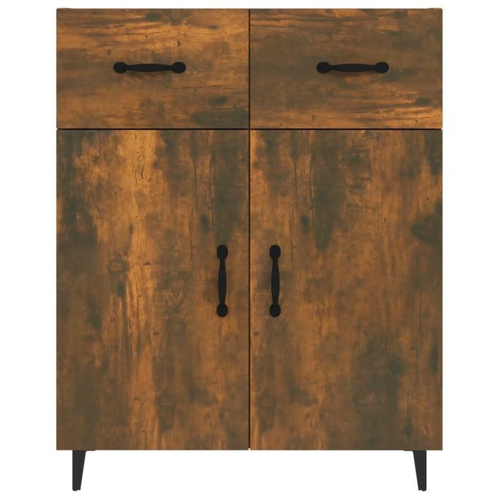 Buffet Chêne fumé 69,5x34x90 cm Bois d'ingénierie - Photo n°5