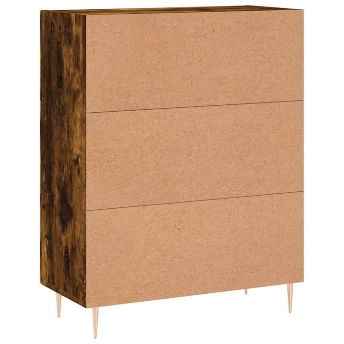 Buffet chêne fumé 69,5x34x90 cm bois d'ingénierie - Photo n°8