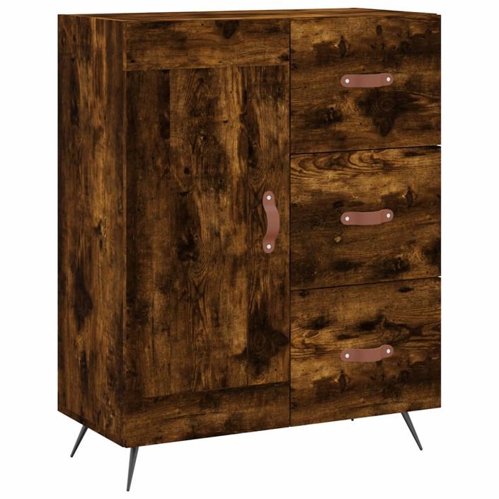 Buffet chêne fumé 69,5x34x90 cm bois d'ingénierie - Photo n°1