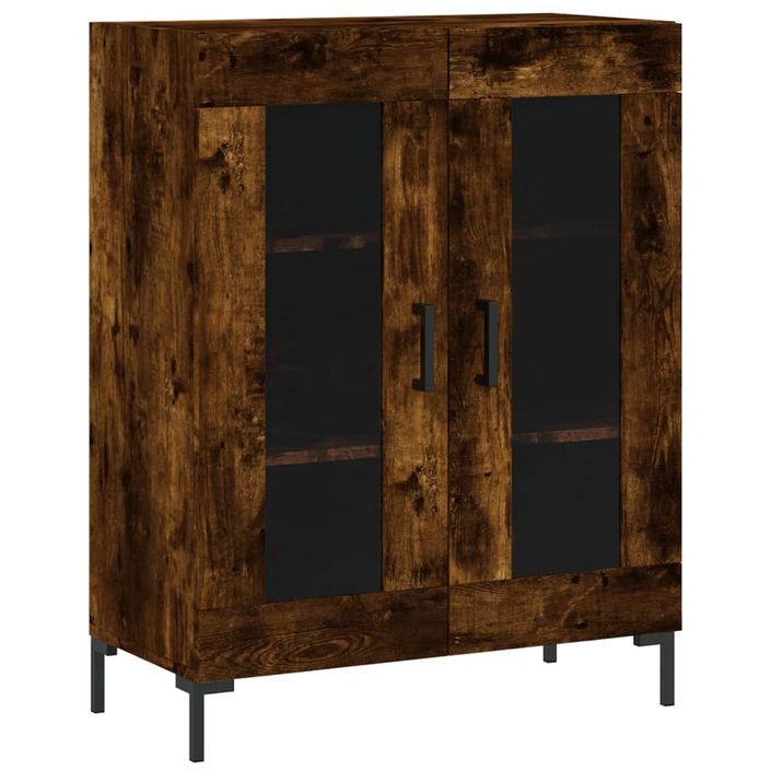 Buffet chêne fumé 69,5x34x90 cm bois d'ingénierie - Photo n°1