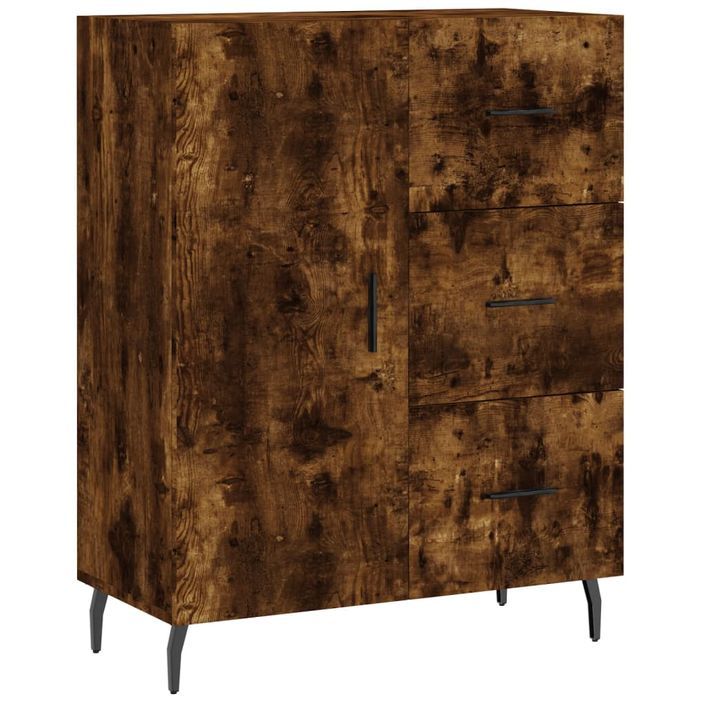 Buffet chêne fumé 69,5x34x90 cm bois d'ingénierie - Photo n°1