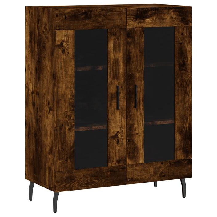 Buffet chêne fumé 69,5x34x90 cm bois d'ingénierie - Photo n°1