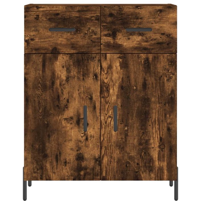 Buffet chêne fumé 69,5x34x90 cm bois d'ingénierie - Photo n°6