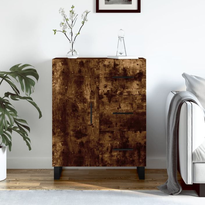 Buffet chêne fumé 69,5x34x90 cm bois d'ingénierie - Photo n°2