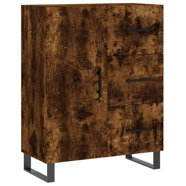 Buffet chêne fumé 69,5x34x90 cm bois d'ingénierie - Photo n°1