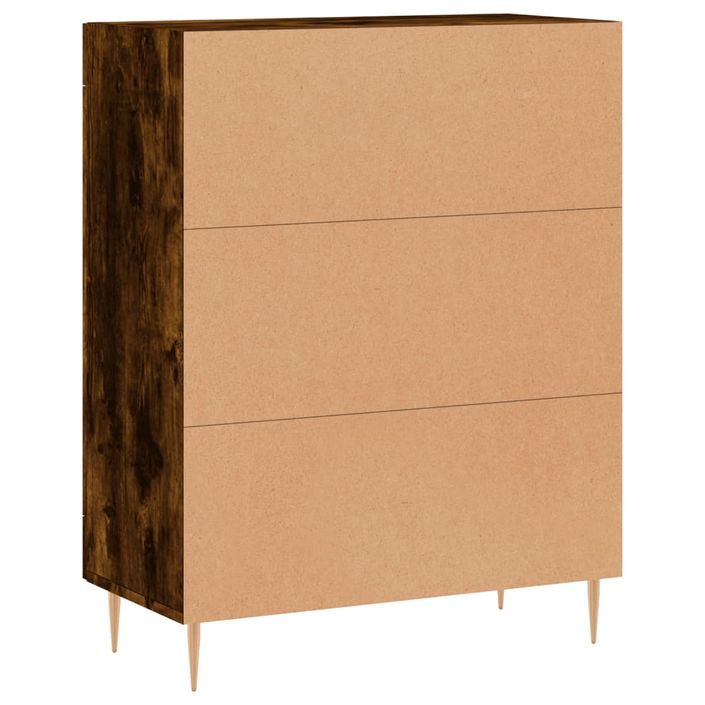 Buffet chêne fumé 69,5x34x90 cm bois d'ingénierie - Photo n°8