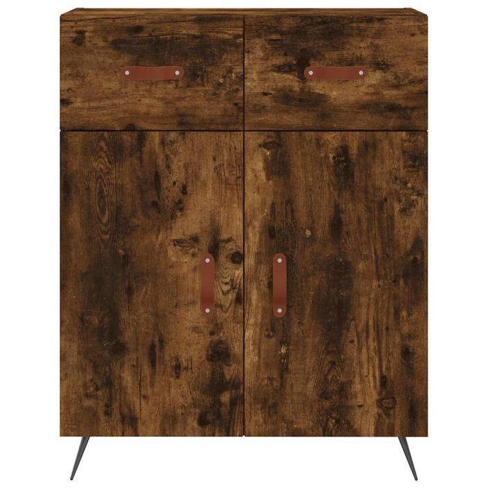 Buffet chêne fumé 69,5x34x90 cm bois d'ingénierie - Photo n°6