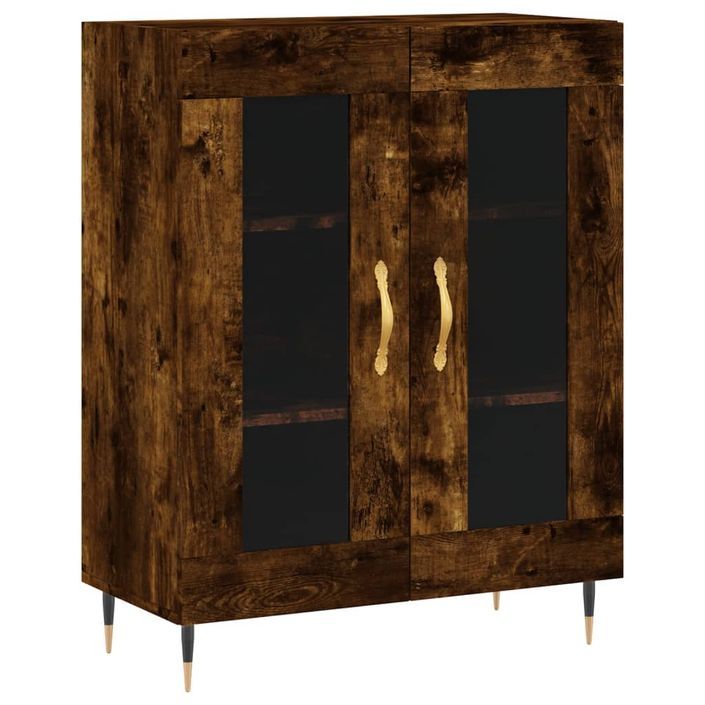 Buffet chêne fumé 69,5x34x90 cm bois d'ingénierie - Photo n°1