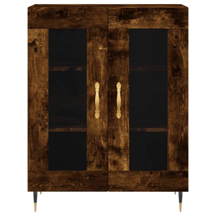 Buffet chêne fumé 69,5x34x90 cm bois d'ingénierie - Photo n°5