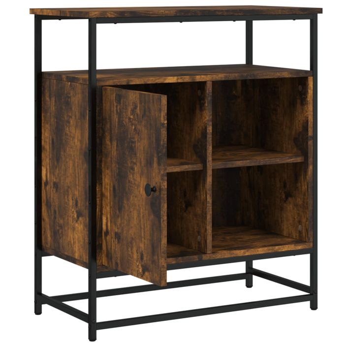 Buffet chêne fumé 69x35x80 cm bois d'ingénierie - Photo n°5