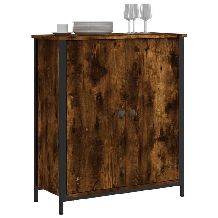 Buffet chêne fumé 70x30x80 cm bois d'ingénierie - Photo n°3