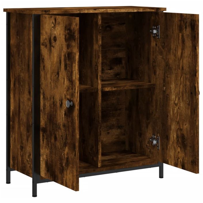 Buffet chêne fumé 70x30x80 cm bois d'ingénierie - Photo n°5