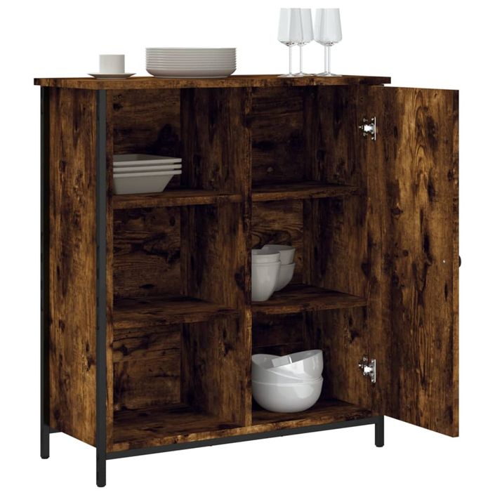 Buffet chêne fumé 70x30x80 cm bois d'ingénierie - Photo n°4