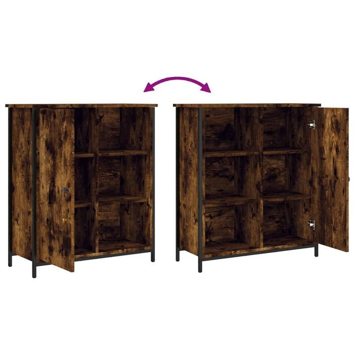 Buffet chêne fumé 70x30x80 cm bois d'ingénierie - Photo n°9